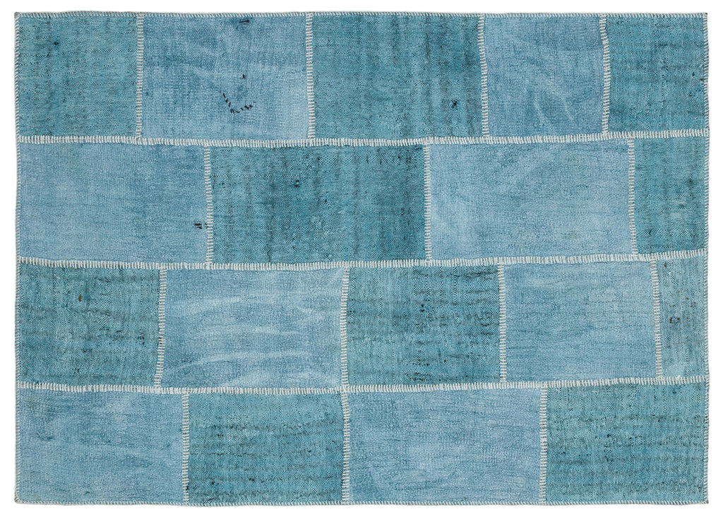 Natural Vintage Hemp Patchwork Rug  5'2'' x 7'3'' ft 158 x 222 cm