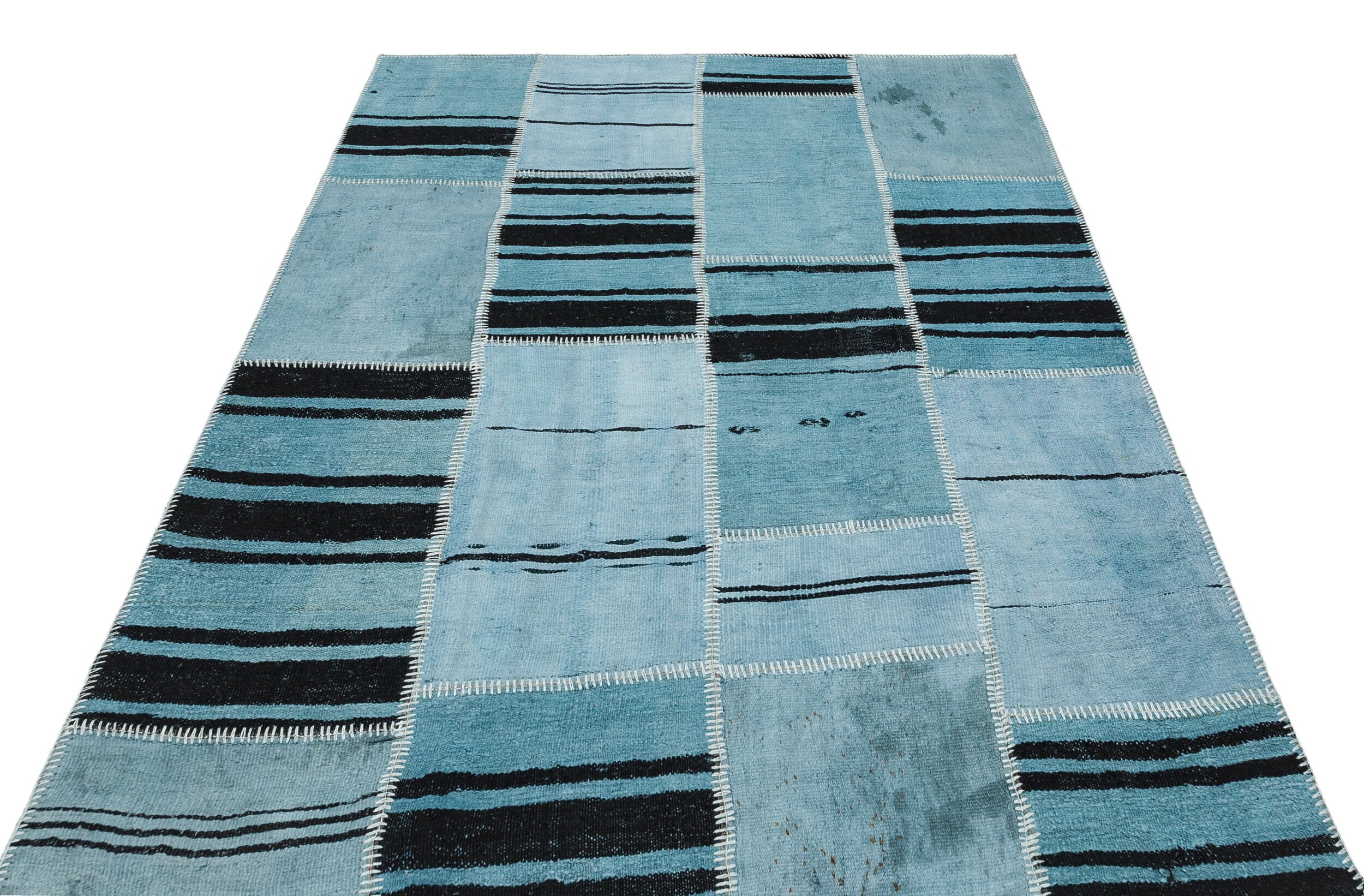 Natural Vintage Hemp Patchwork Rug 5'3'' x 7'1'' ft 160 x 217 cm