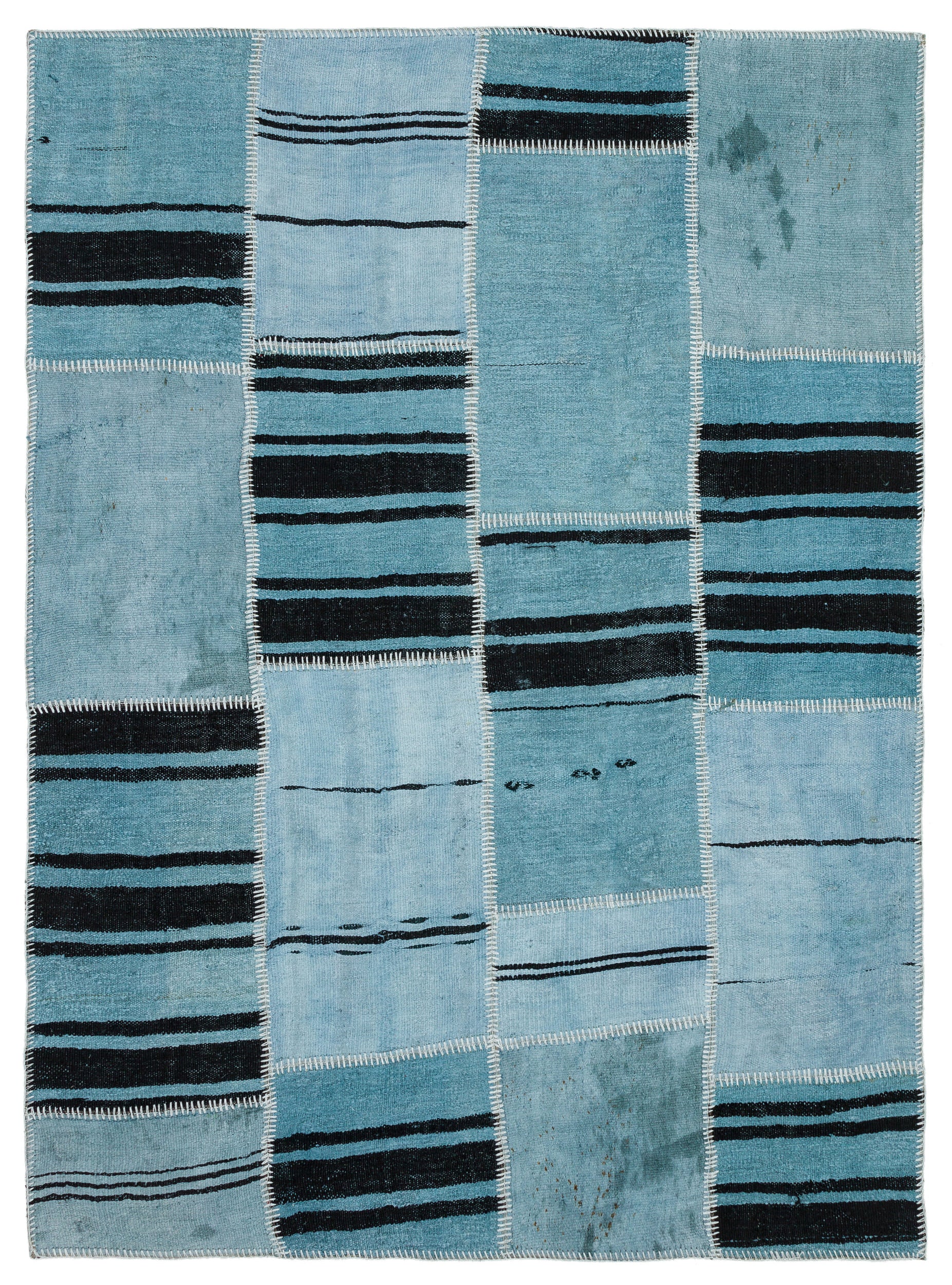 Natural Vintage Hemp Patchwork Rug 5'3'' x 7'1'' ft 160 x 217 cm
