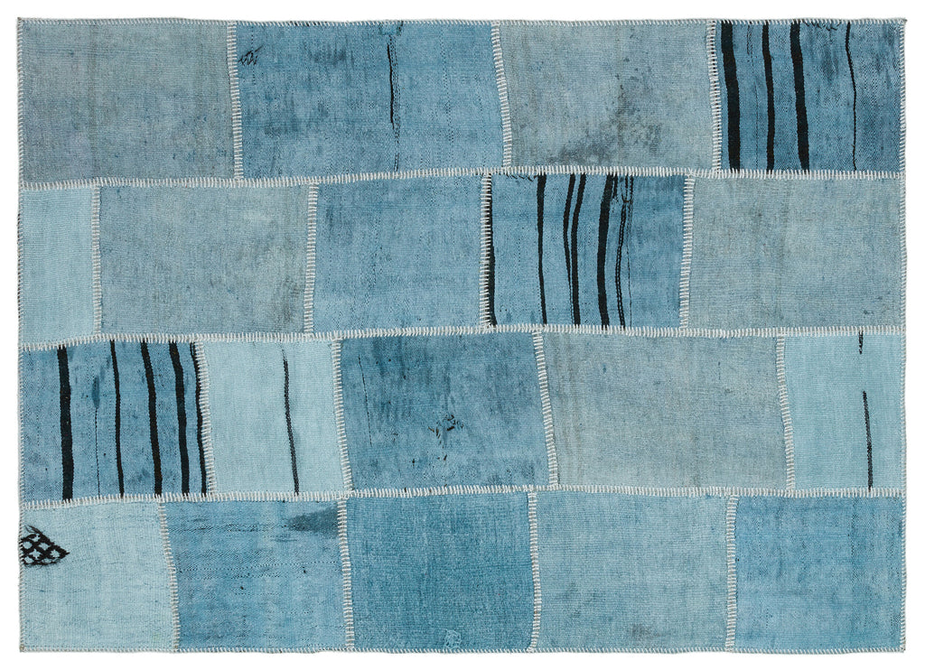Natural Vintage Hemp Patchwork Rug  5'3'' x 7'3'' ft 159 x 222 cm