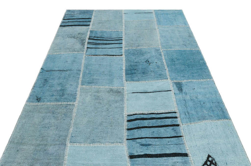 Natural Vintage Hemp Patchwork Rug  5'3'' x 7'3'' ft 159 x 222 cm