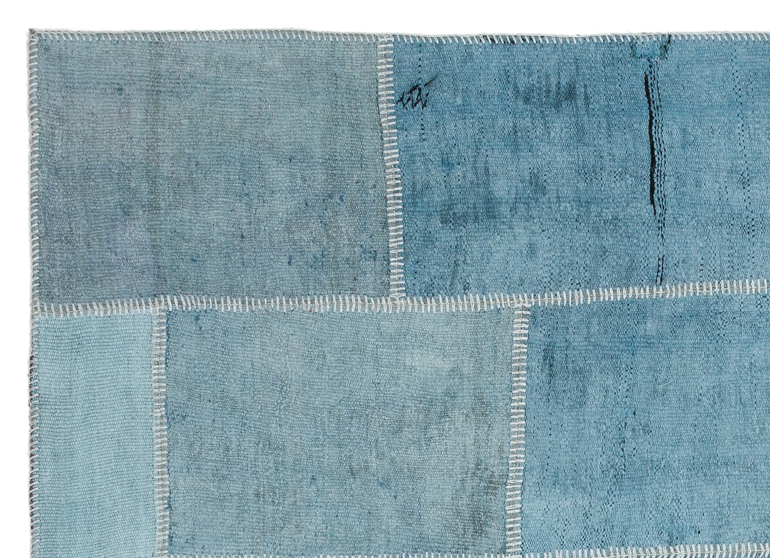 Natural Vintage Hemp Patchwork Rug  5'3'' x 7'3'' ft 159 x 222 cm