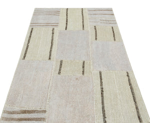 Natural Vintage Hemp Patchwork Rug 3'10'' x 5'9'' ft 118 x 175 cm