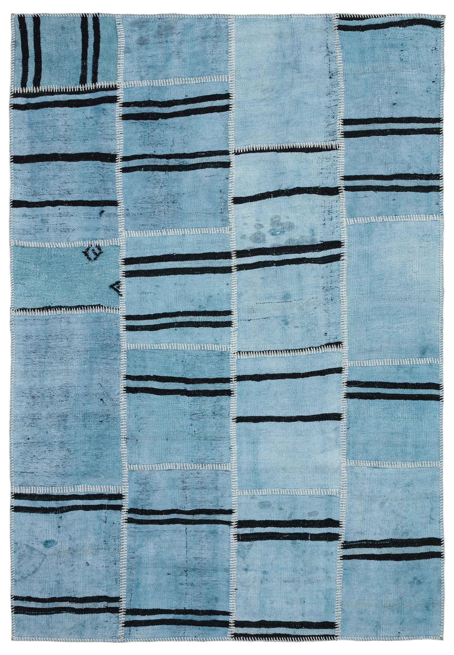 Natural Vintage Hemp Patchwork Rug 5'2'' x 7'6'' ft 158 x 229 cm
