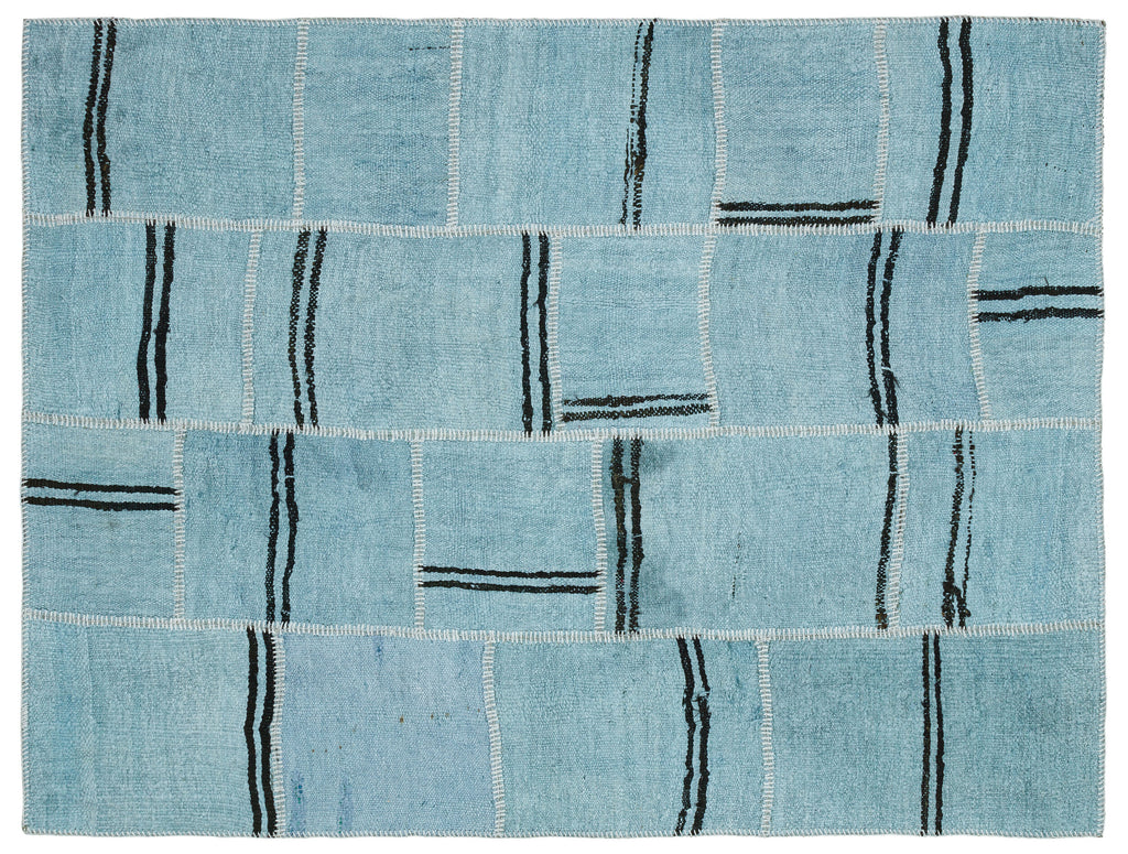 Natural Vintage Hemp Patchwork Rug 5'3'' x 6'10'' ft 160 x 208 cm