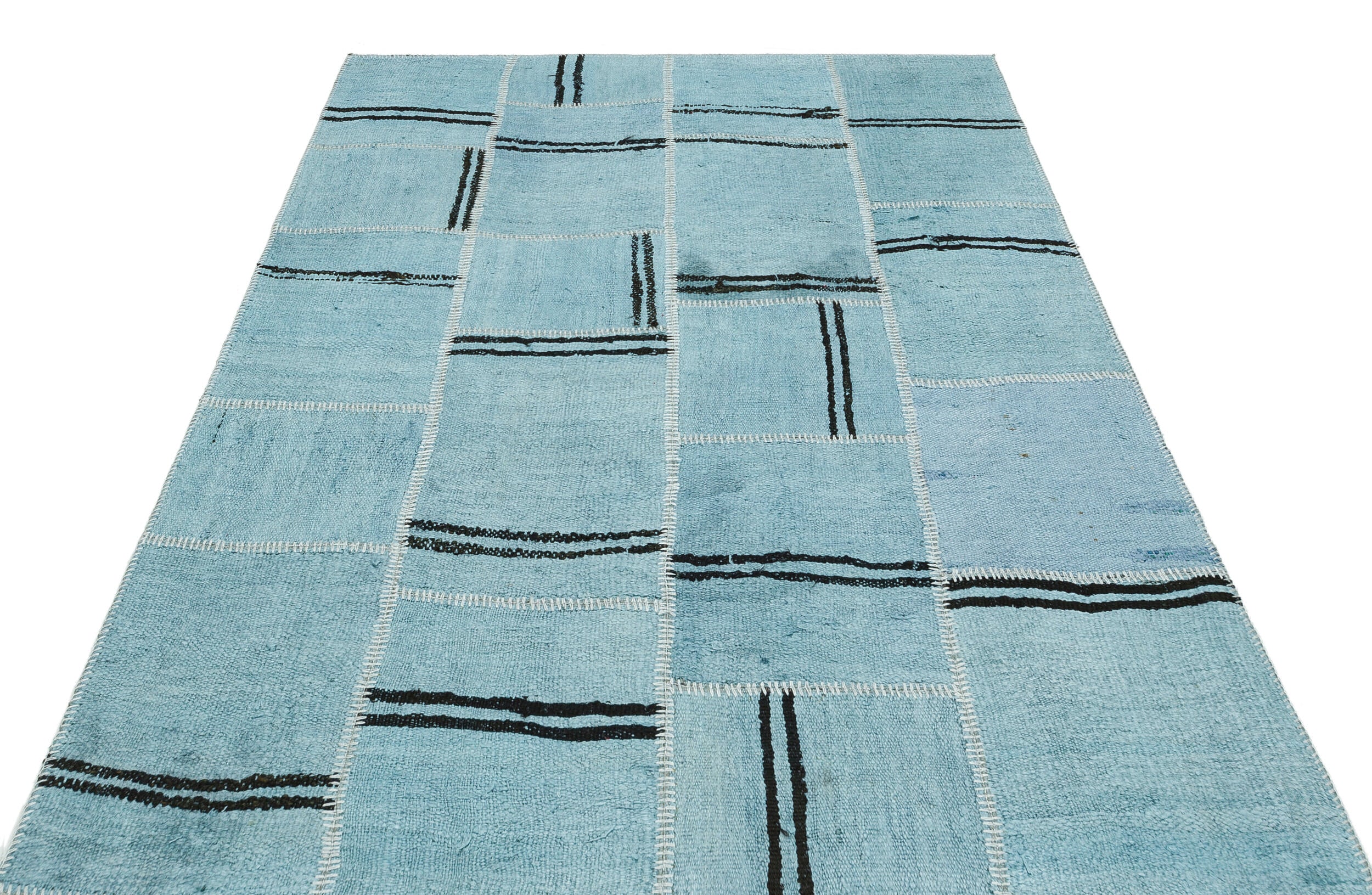 Natural Vintage Hemp Patchwork Rug 5'3'' x 6'10'' ft 160 x 208 cm