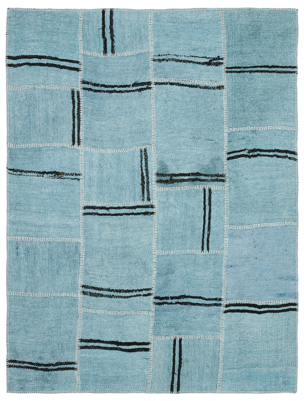 Natural Vintage Hemp Patchwork Rug 5'3'' x 6'10'' ft 160 x 208 cm