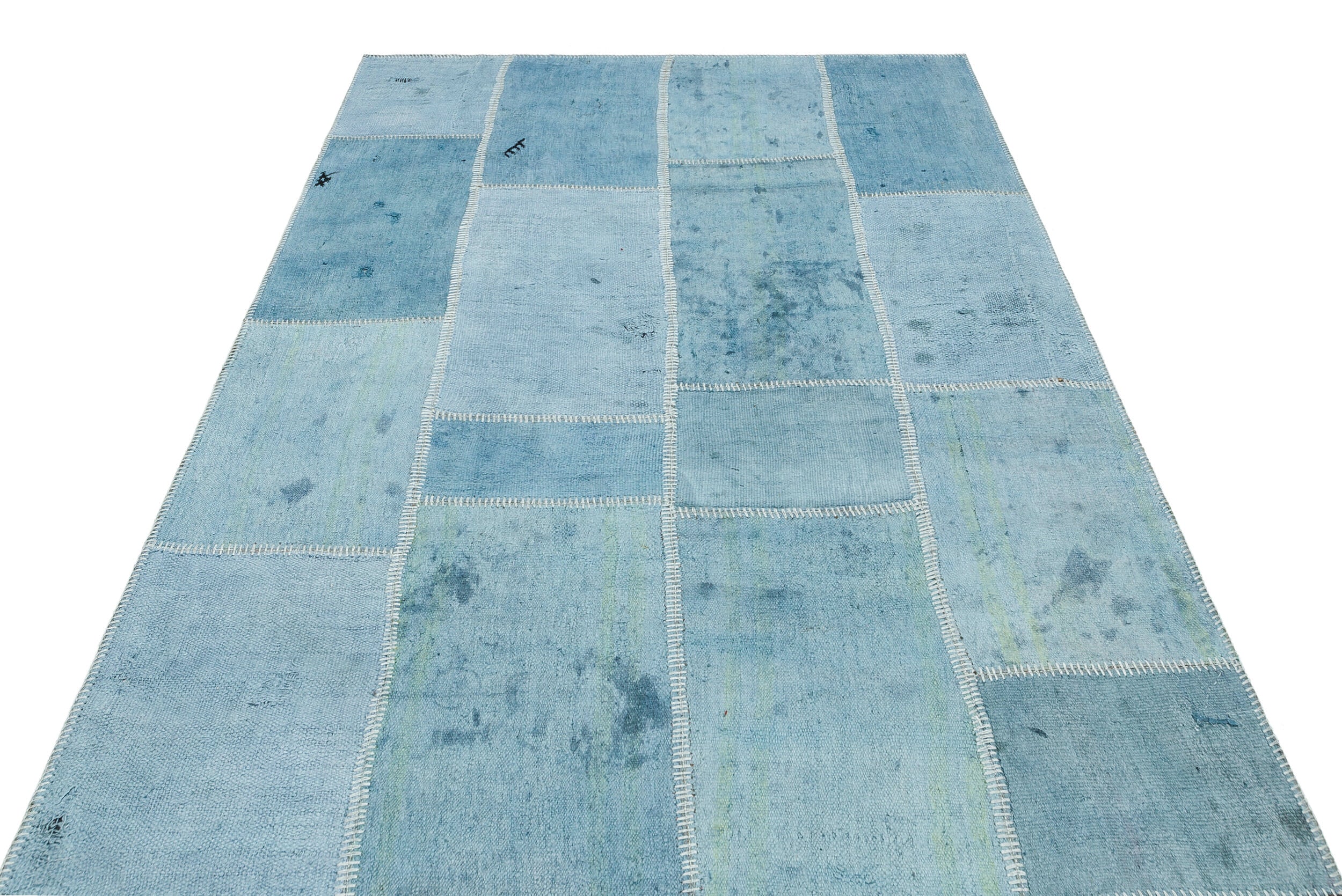 Natural Vintage Hemp Patchwork Rug 5'2'' x 7'6'' ft 158 x 228 cm
