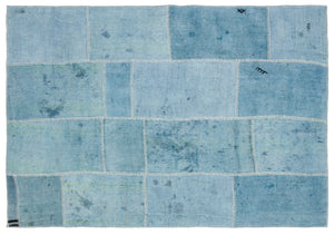 Natural Vintage Hemp Patchwork Rug 5'2'' x 7'6'' ft 158 x 228 cm