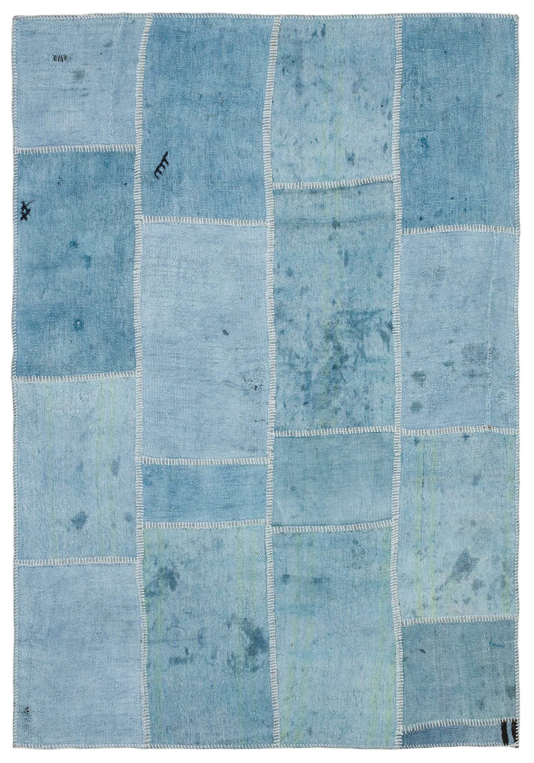 Natural Vintage Hemp Patchwork Rug 5'2'' x 7'6'' ft 158 x 228 cm