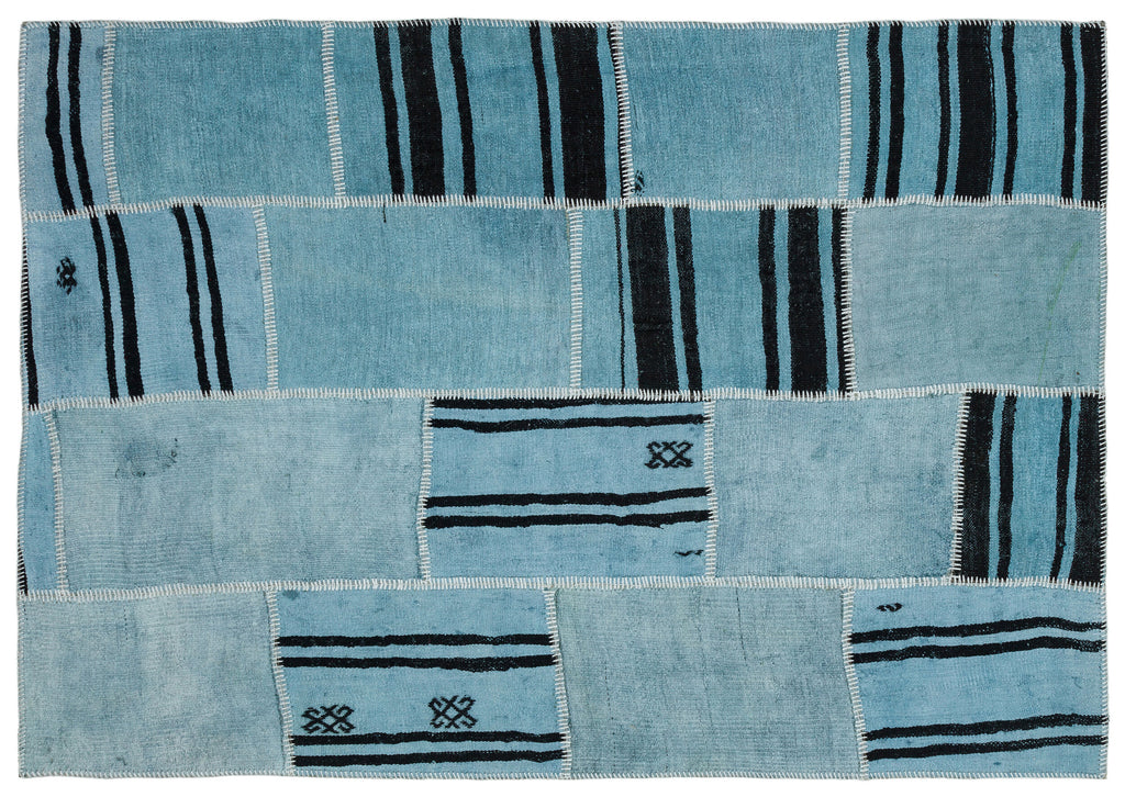 Natural Vintage Hemp Patchwork Rug 5'3'' x 7'5'' ft 159 x 227 cm