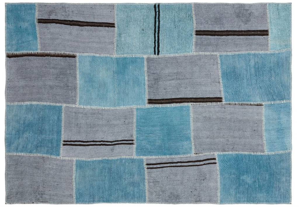 Natural Vintage Hemp Patchwork Rug  5'2'' x 7'4'' ft 157 x 224 cm