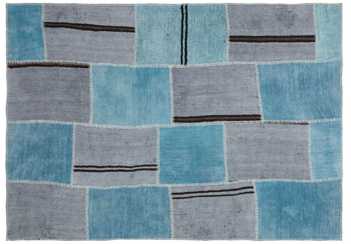 Natural Vintage Hemp Patchwork Rug  5'2'' x 7'4'' ft 157 x 224 cm