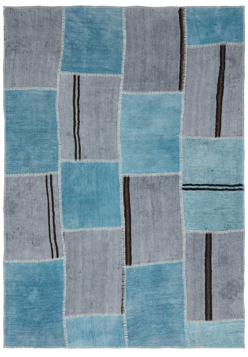 Natural Vintage Hemp Patchwork Rug  5'2'' x 7'4'' ft 157 x 224 cm