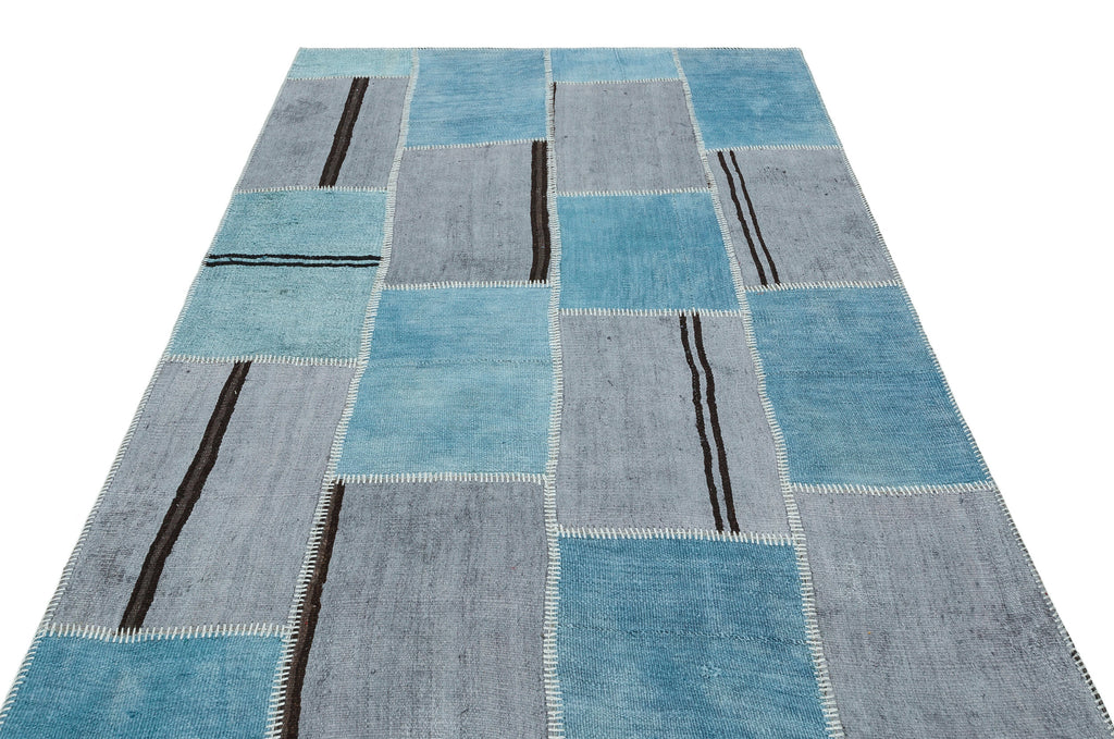 Natural Vintage Hemp Patchwork Rug  5'2'' x 7'4'' ft 157 x 224 cm