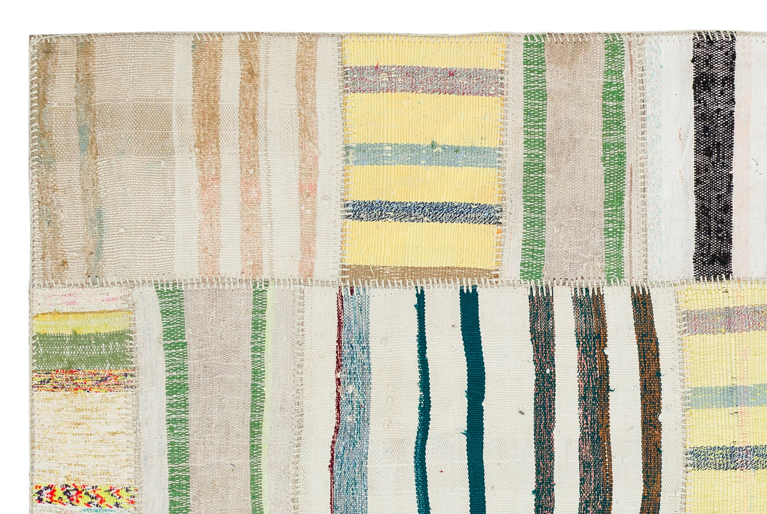 Naturel Over Dyed Kilim Patchwork Unique Rug 4'11'' x 7'7'' ft 149 x 230 cm