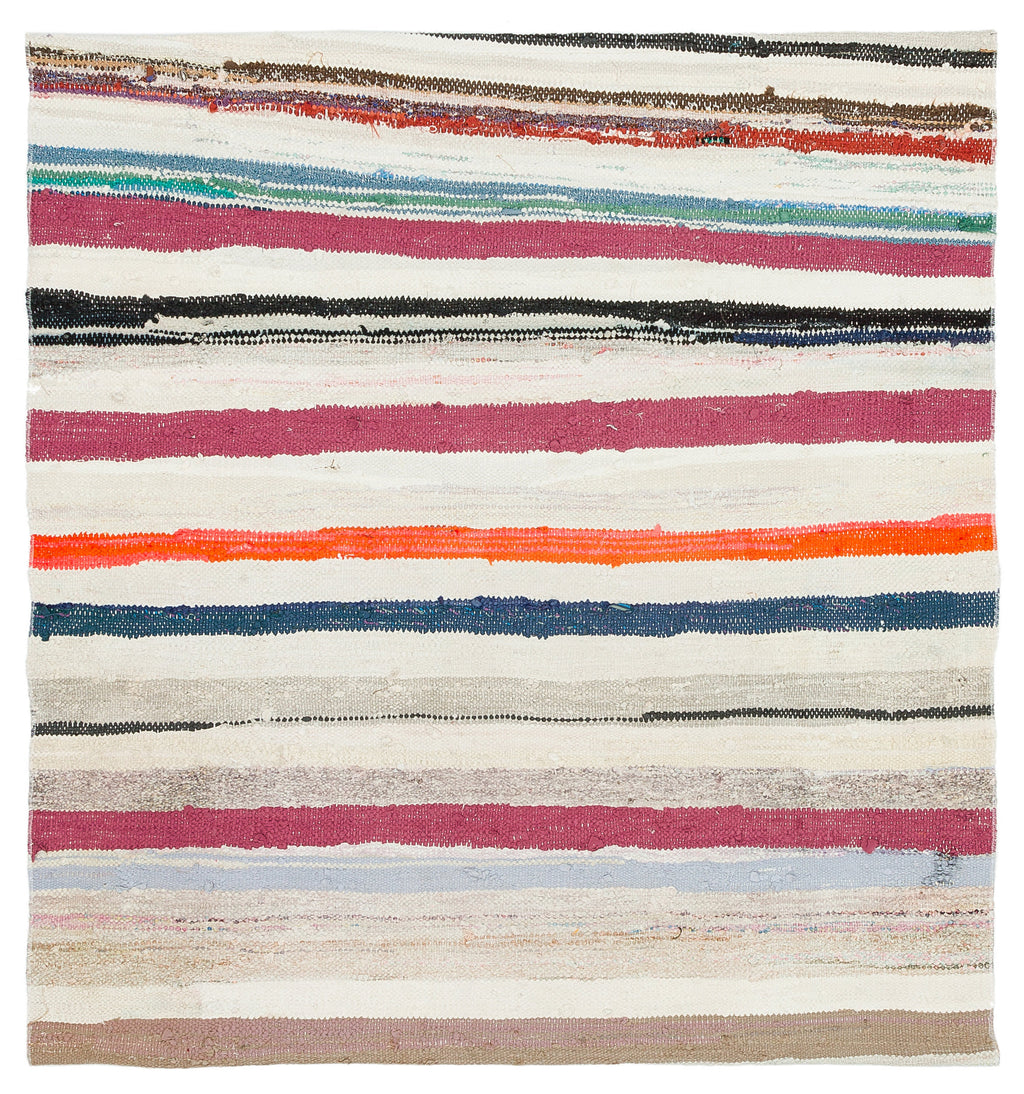 Chaput Over Dyed Kilim Rug 3'8'' x 3'10'' ft 113 x 118 cm