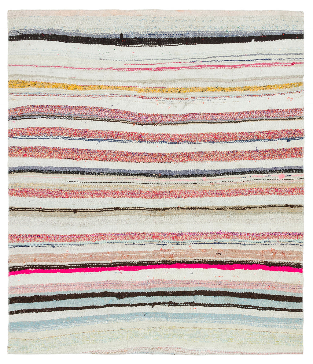 Chaput Over Dyed Kilim Rug 4'3'' x 4'11'' ft 129 x 150 cm