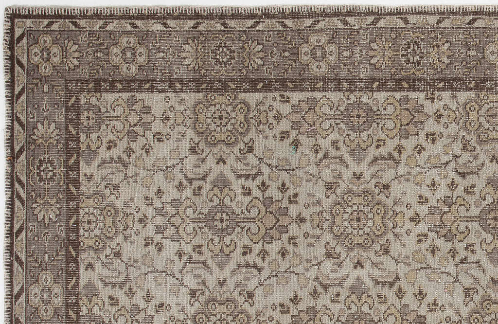 Beige Over Dyed Vintage Rug 5'5'' x 9'7'' ft 165 x 293 cm