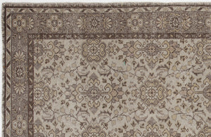 Beige Over Dyed Vintage Rug 5'5'' x 9'7'' ft 165 x 293 cm