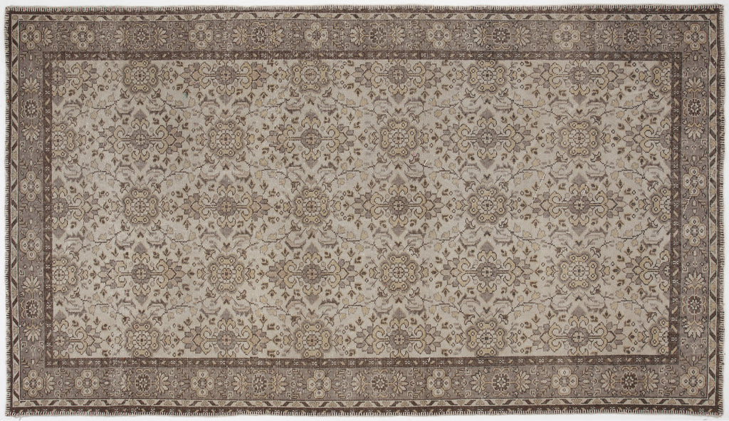 Beige Over Dyed Vintage Rug 5'5'' x 9'7'' ft 165 x 293 cm