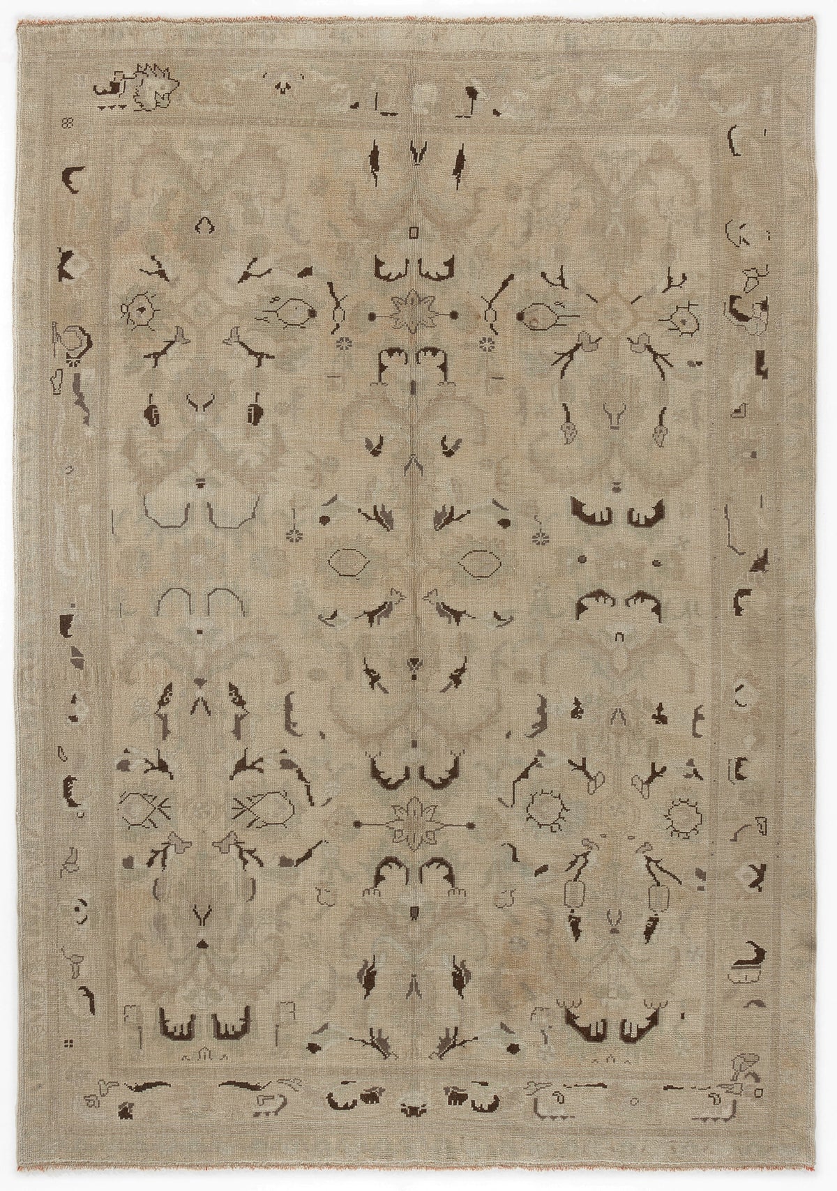 Beige Over Dyed Heritage Rug 6&#39;6&#39;&#39; x 8&#39;12&#39;&#39; ft 197 x 274 cm