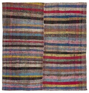 Chaput Over Dyed Kilim Rug 6'7'' x 6'11'' ft 201 x 210 cm