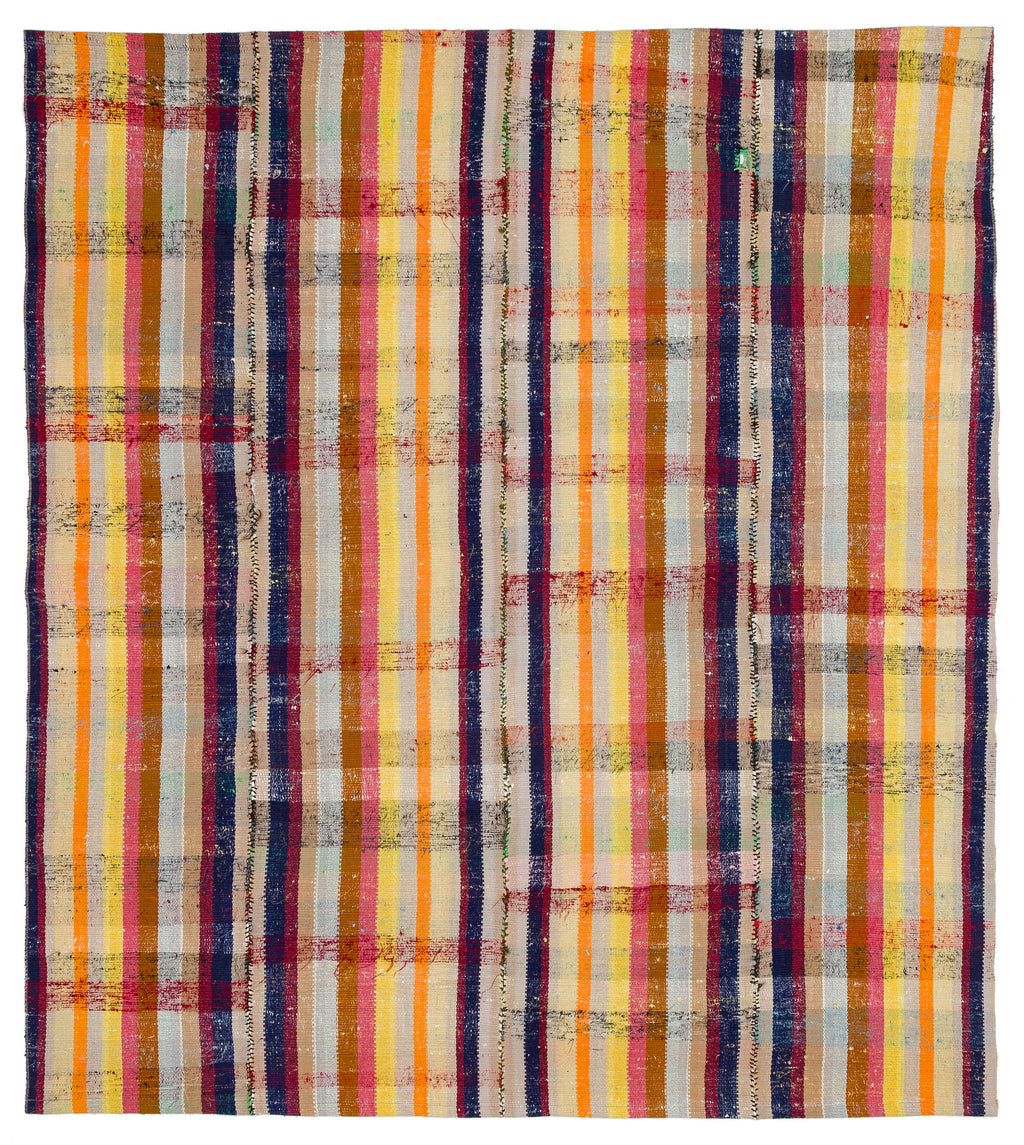 Chaput Over Dyed Kilim Rug 6'4'' x 6'12'' ft 193 x 213 cm