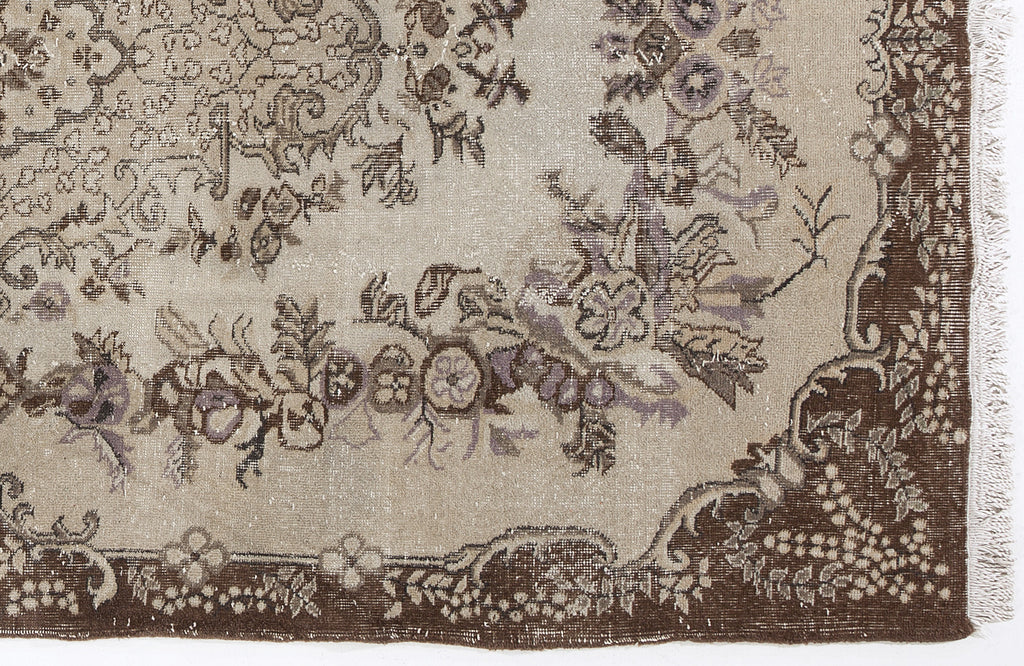 Beige Over Dyed Vintage Rug 5'7'' x 9'7'' ft 171 x 291 cm