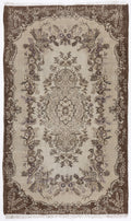 Beige Over Dyed Vintage Rug 5'7'' x 9'7'' ft 171 x 291 cm