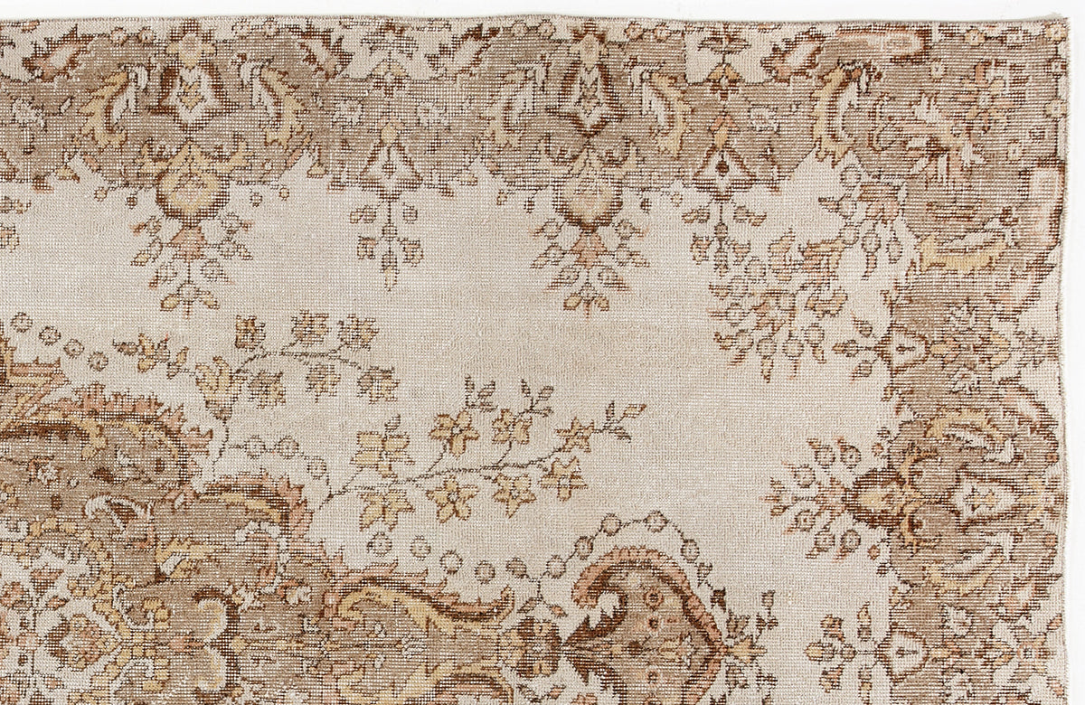 Beige Over Dyed Vintage Rug 5&#39;3&#39;&#39; x 9&#39;1&#39;&#39; ft 161 x 278 cm