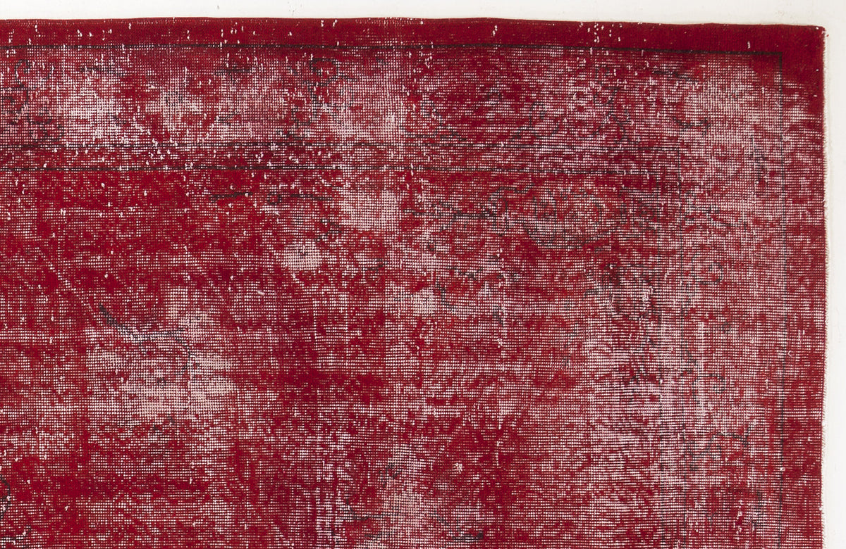 Red Over Dyed Vintage Rug 6&#39;0&#39;&#39; x 10&#39;6&#39;&#39; ft 183 x 319 cm