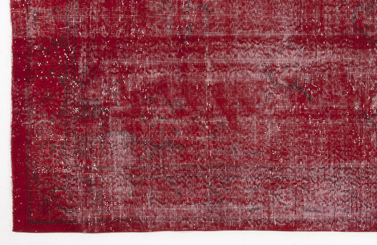 Red Over Dyed Vintage Rug 6&#39;0&#39;&#39; x 10&#39;6&#39;&#39; ft 183 x 319 cm