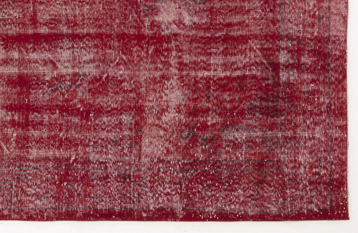 Red Over Dyed Vintage Rug 6&#39;0&#39;&#39; x 10&#39;6&#39;&#39; ft 183 x 319 cm