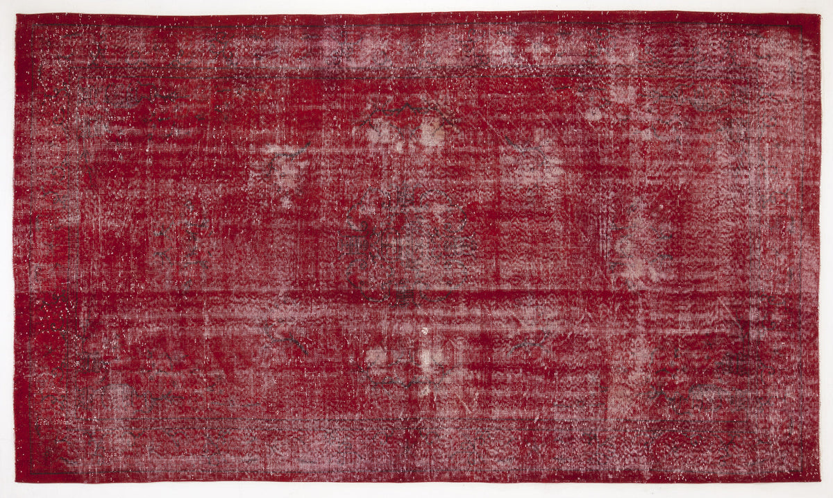 Red Over Dyed Vintage Rug 6&#39;0&#39;&#39; x 10&#39;6&#39;&#39; ft 183 x 319 cm
