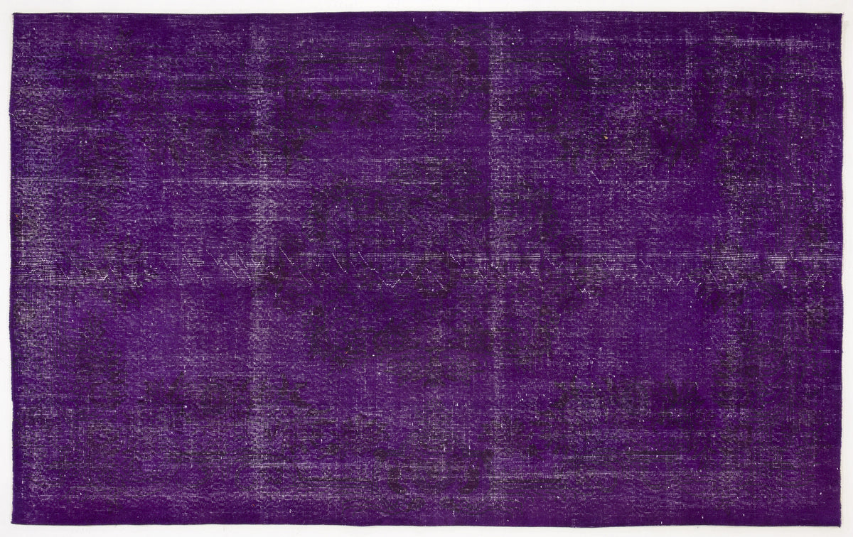 Purple Over Dyed Vintage Rug 5&#39;10&#39;&#39; x 9&#39;5&#39;&#39; ft 178 x 286 cm