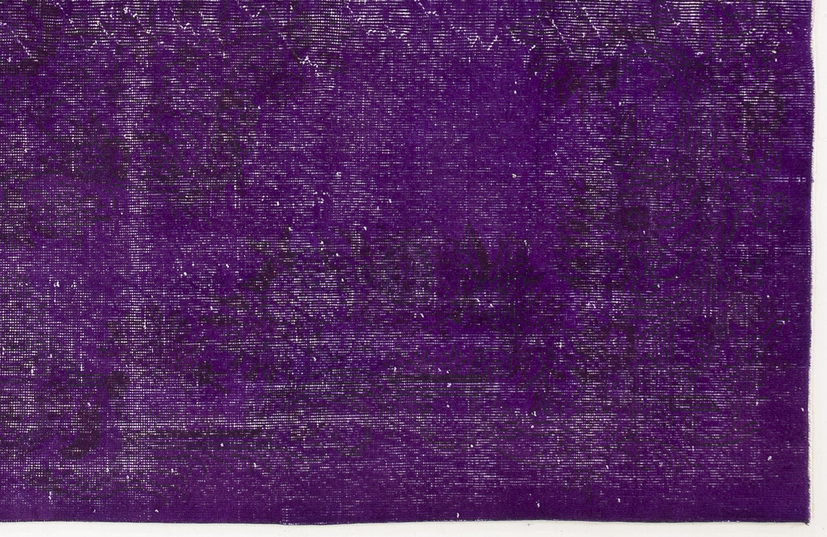 Purple Over Dyed Vintage Rug 5&#39;10&#39;&#39; x 9&#39;5&#39;&#39; ft 178 x 286 cm