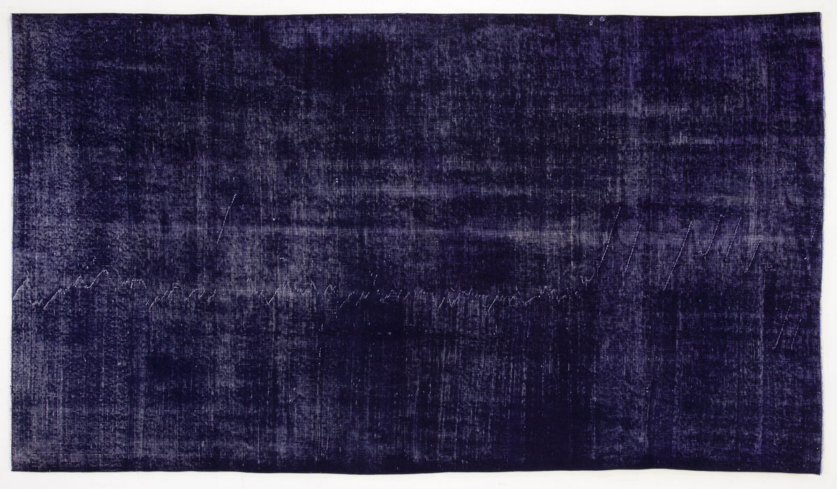 Blue Over Dyed Vintage Rug 5&#39;7&#39;&#39; x 9&#39;9&#39;&#39; ft 169 x 298 cm