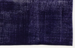 Blue Over Dyed Vintage Rug 5'7'' x 9'9'' ft 169 x 298 cm