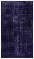 Blue Over Dyed Vintage Rug 5'7'' x 9'9'' ft 169 x 298 cm