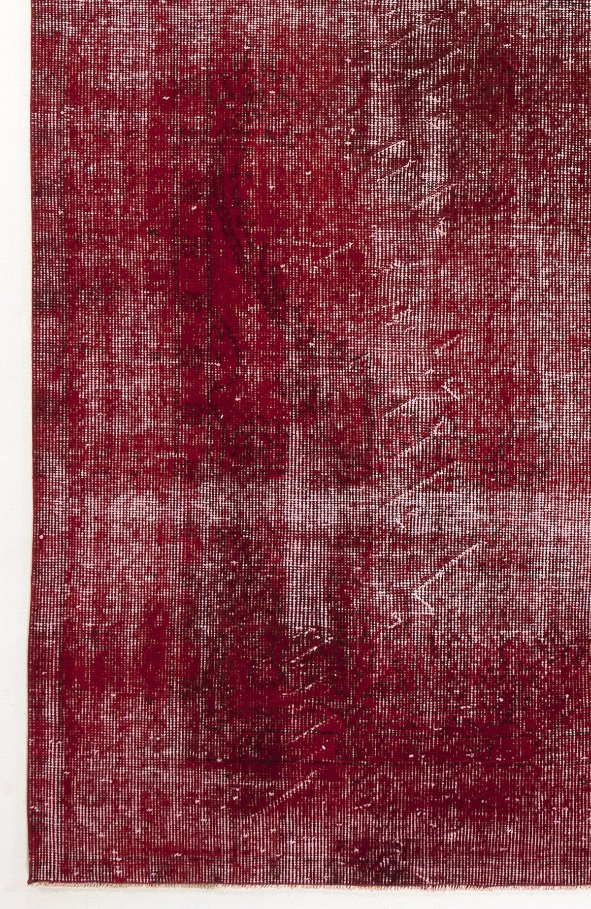 Red Over Dyed Vintage Rug 6&#39;2&#39;&#39; x 9&#39;11&#39;&#39; ft 187 x 301 cm