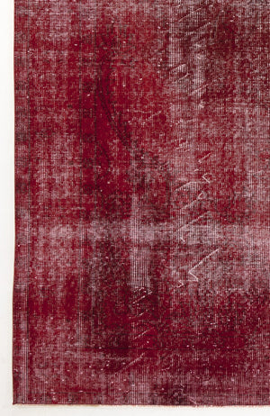 Red Over Dyed Vintage Rug 6'2'' x 9'11'' ft 187 x 301 cm