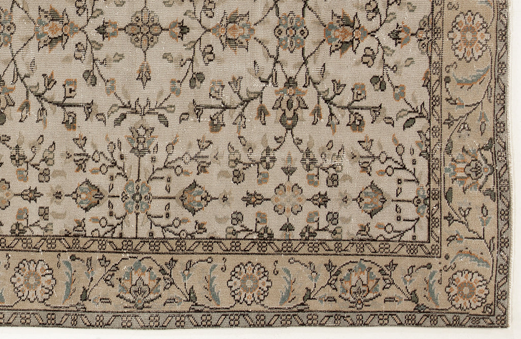 Beige Over Dyed Vintage Rug 5'5'' x 9'0'' ft 164 x 275 cm