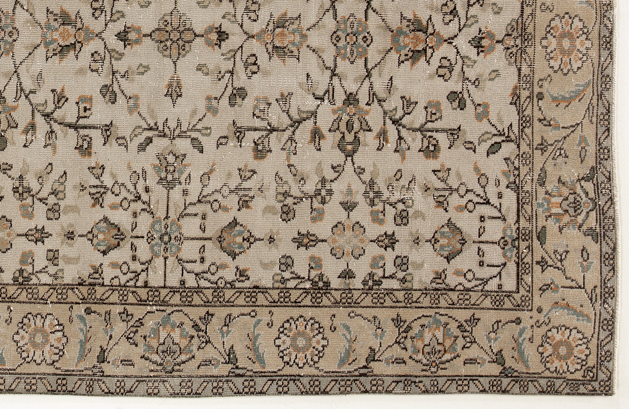 Beige Over Dyed Vintage Rug 5'5'' x 9'0'' ft 164 x 275 cm