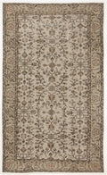 Beige Over Dyed Vintage Rug 5'5'' x 9'0'' ft 164 x 275 cm
