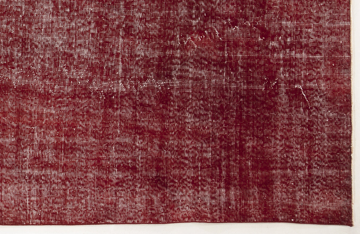Red Over Dyed Vintage Rug 7&#39;1&#39;&#39; x 10&#39;3&#39;&#39; ft 217 x 313 cm