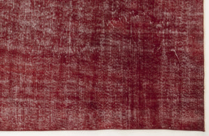 Red Over Dyed Vintage Rug 7'1'' x 10'3'' ft 217 x 313 cm