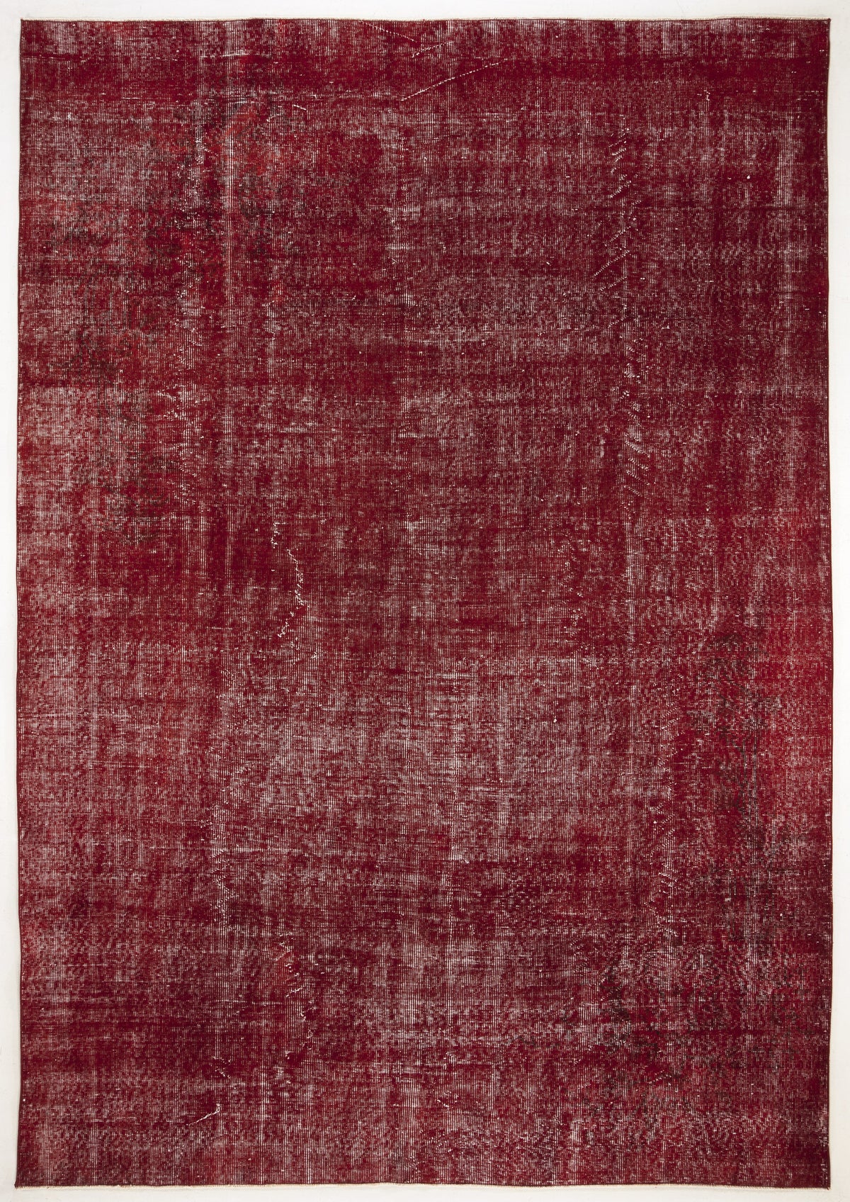 Red Over Dyed Vintage Rug 7&#39;1&#39;&#39; x 10&#39;3&#39;&#39; ft 217 x 313 cm