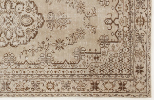 Beige Over Dyed Vintage Rug 4'12'' x 9'2'' ft 152 x 280 cm