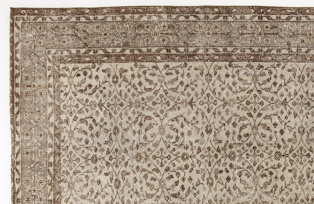 Beige Over Dyed Vintage Rug 5'10'' x 8'12'' ft 179 x 274 cm